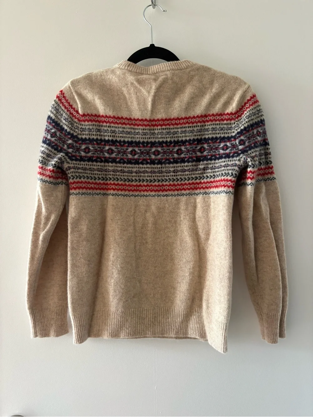 J. Crew Beige Fair Isle Wool Sweater